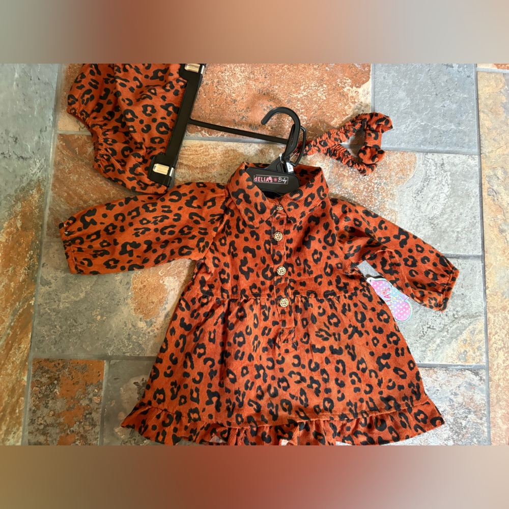 Delia's Baby Girls Size Dress Set with Matching Headband 3-6 Months NWT